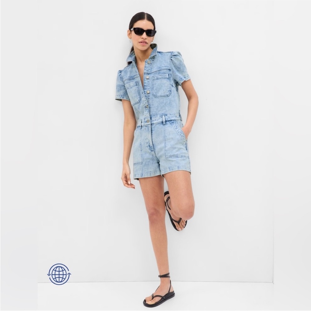 GAP Light Blue Denim Romper